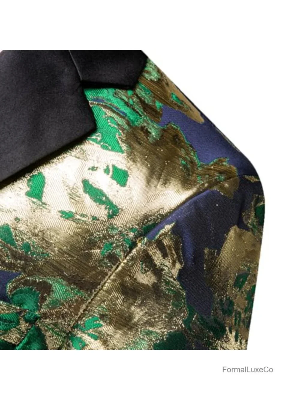 Men's Floral Jacquard Blazer Sport Coat Notch Lapel One Button Party Prom